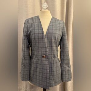 Ted Baker London Women's Title Rista Check Blazer Jacket Size 2 (US 6)
